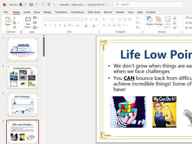 Highs and Lows of Life - Assembly | KS2 / KS3