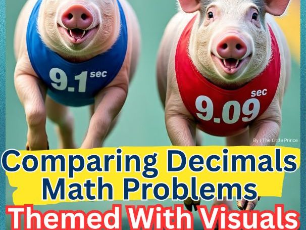 Comparing Decimals Pig Math – 25 Funny Word Problems for Year 5 / Grade 5