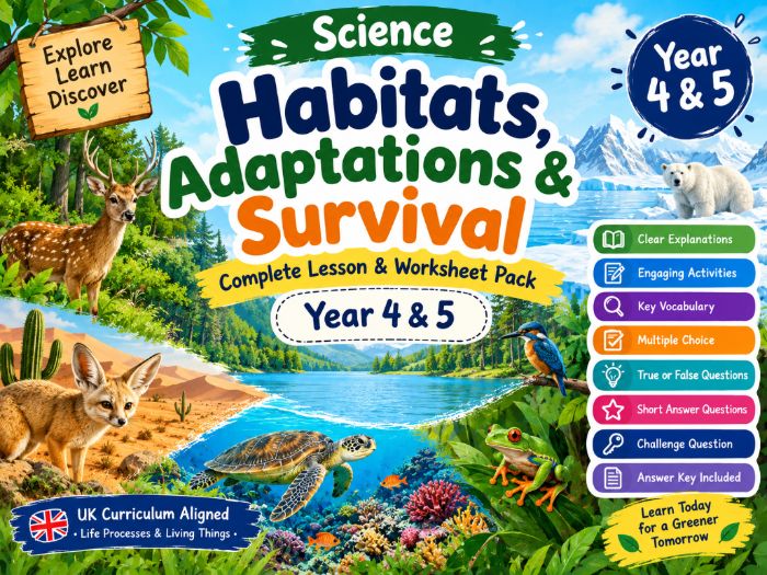 Habitats, Adaptations & Survival – Year 4 & Year 5 Science