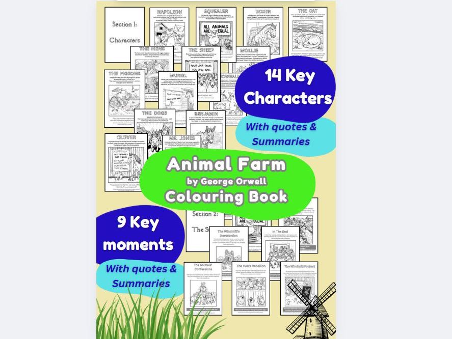 Animal Farm Colouring Book | KS2–KS3 Revision & Study Guide | George Orwell English Literature Resou