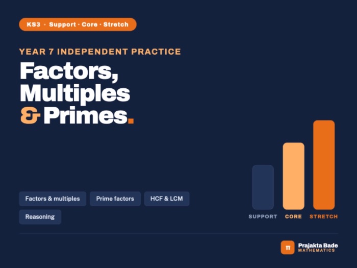 Year 7 Maths | Factors & Primes | Practice