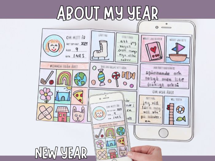 My Year on My Phone - Printable New Year Craft