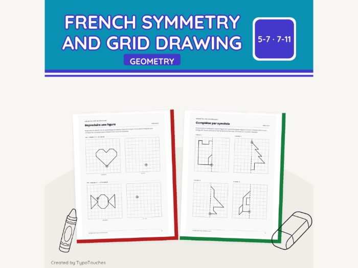 French Symmetry and Grid Drawing | 6 Sheets