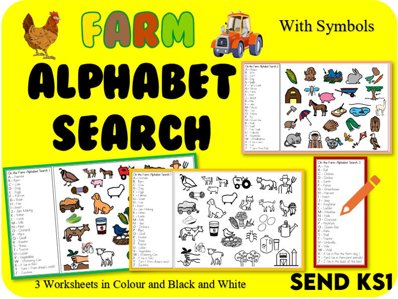 On the Farm Alphabet Search with Symbols