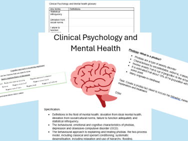 Clinical Psychology and mental health workbook