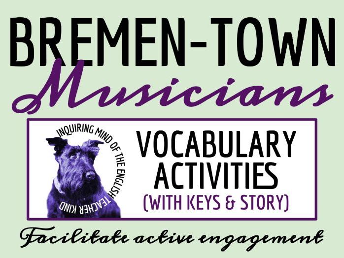 "The Bremen Town Musicians" Vocabulary Games | Grimm's Fairy Tale Activities