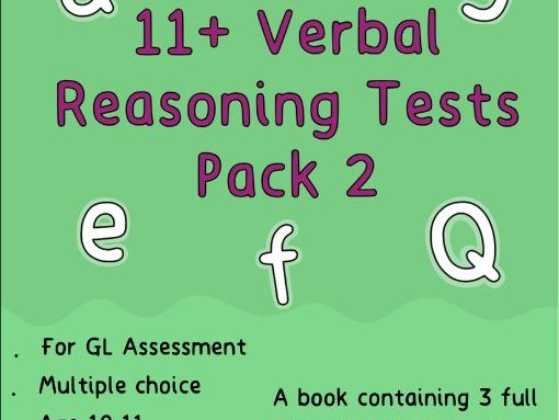 11+ Verbal Reasoning Tests Pack 2 (3 full tests)