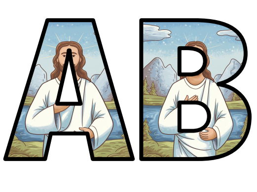 Nature Jesus RE Christianity Lettering Set Display Title Letters Numbers Signs