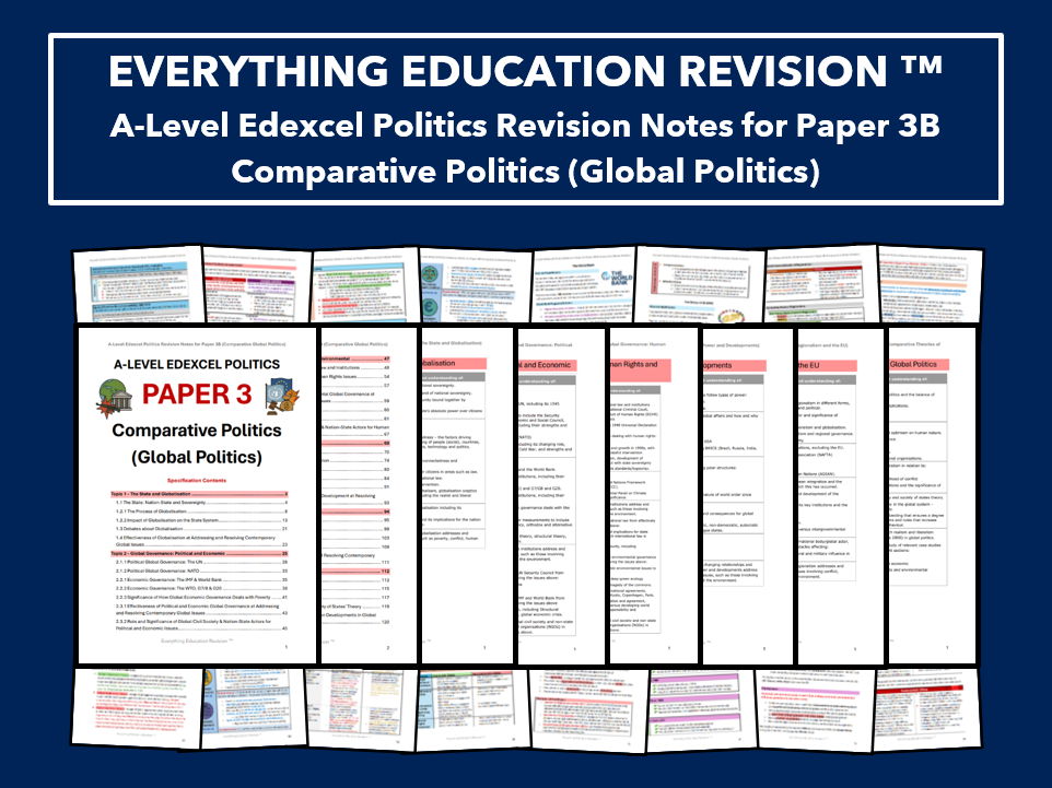 *RESOURCE BUNDLE* A-Level Edexcel Politics Revision Notes for Paper 3B – Comparative Politics (Global Politics)