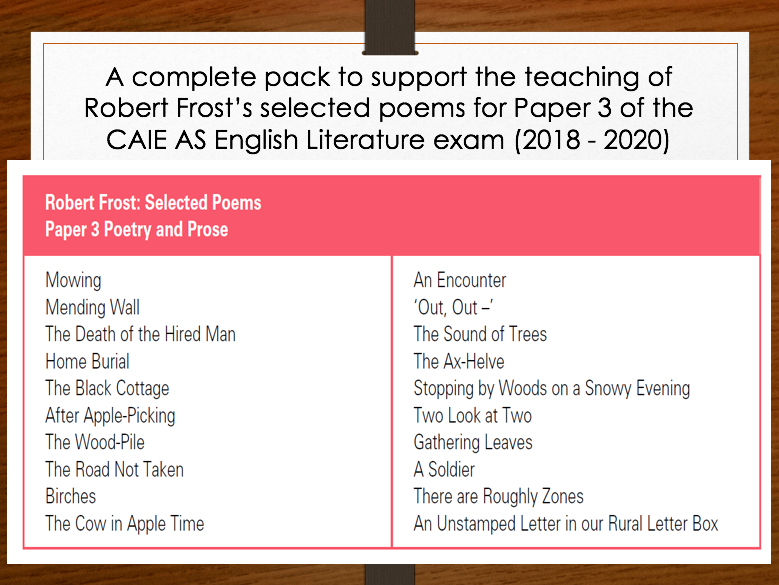 Robert Frost - AS Teaching Pack