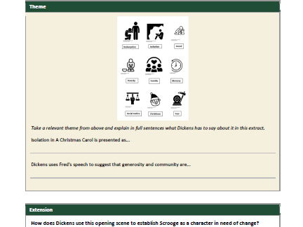 A Christmas Carol: Sample Extract with Full Answers — Close Analysis Activities