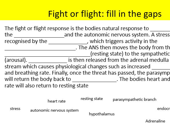 Old spec AQA Nervous and endocrine system