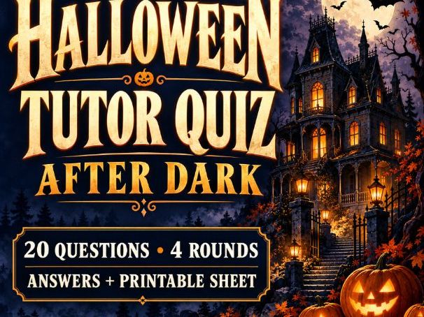 Halloween Tutor Time Quiz KS3 & KS4 | PowerPoint, Answers & Printables