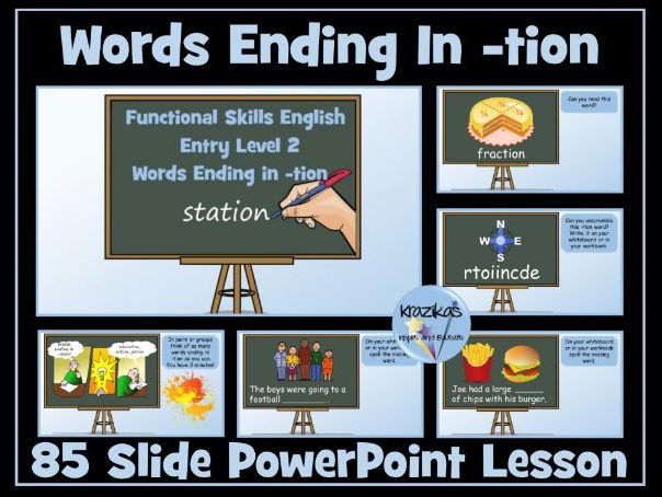 English Functional Skills - Entry Level 2 - Words Ending In -tion