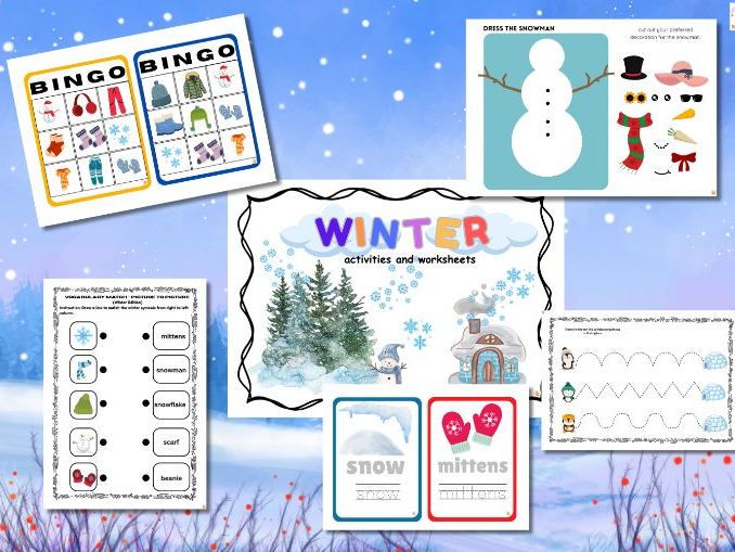 Winter Activities Preschool Math, Literacy
