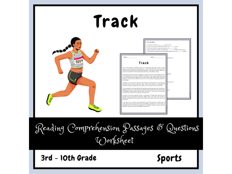 Track Reading Comprehension Passages & Questions Worksheets | Teaching ...