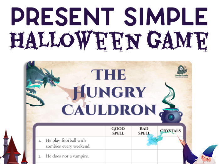 Present Simple No-Prep Halloween Game for A1/A2 Levels