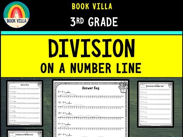 Division on a Number Line Worksheets | 3rd Grade & 4th Grade Math Practice