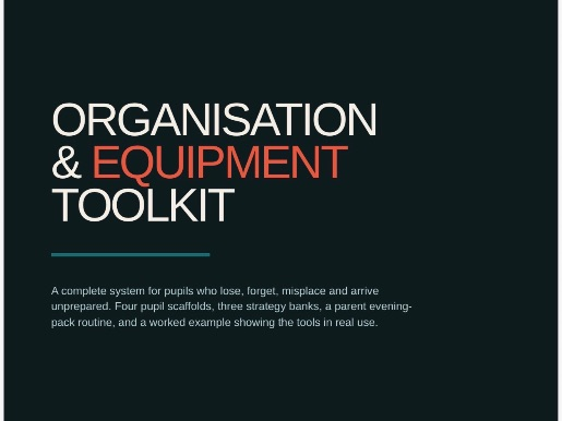 Organisation & Equipment Toolkit | ADHD SEND EF Scaffolds | Bag Audit + Homework Flow | KS2-KS4