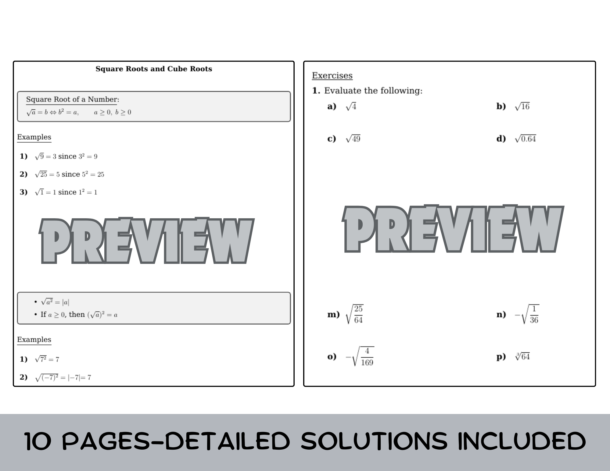 Square Roots and Cube Roots Notes and Exercises (with solutions ... image.