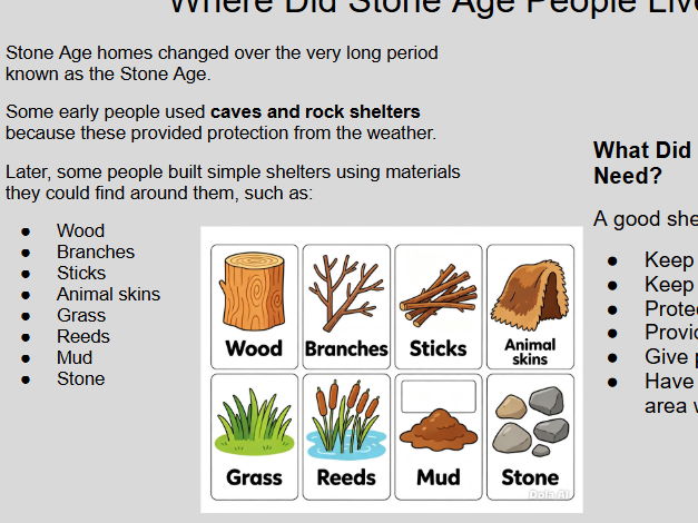 Week 3 Stone Age homes - KS2