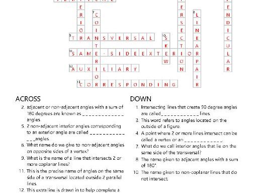 Transversals and Parallel lines