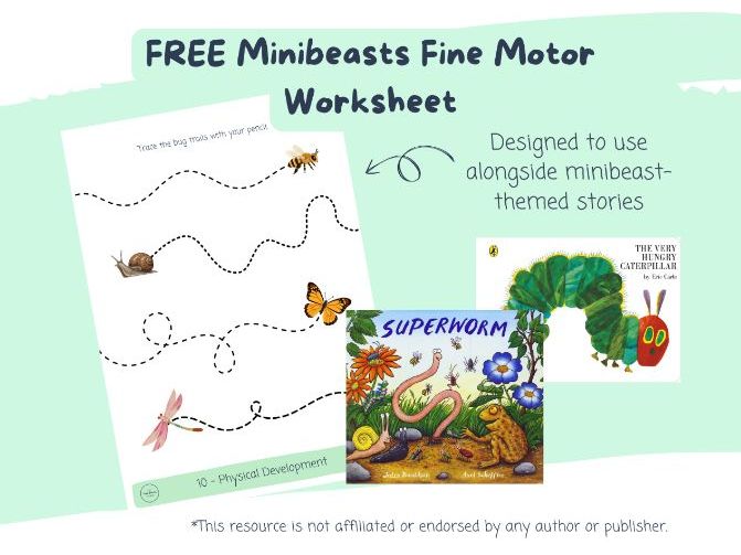 FREE Minibeasts Fine Motor Worksheet