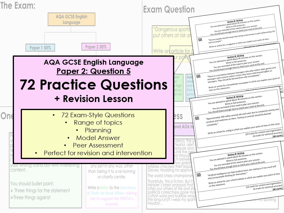 AQA Paper 2 Q5: 72 Practice Questions + Revision