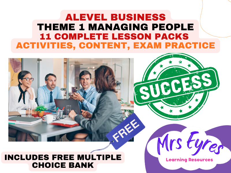 A Level Business Theme 1 Complete Teaching Bundle: Managing People and Entrepreneurs