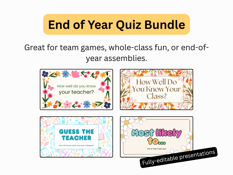 End of Year Quiz Bundle – Editable Fun Activities for KS1 & KS2