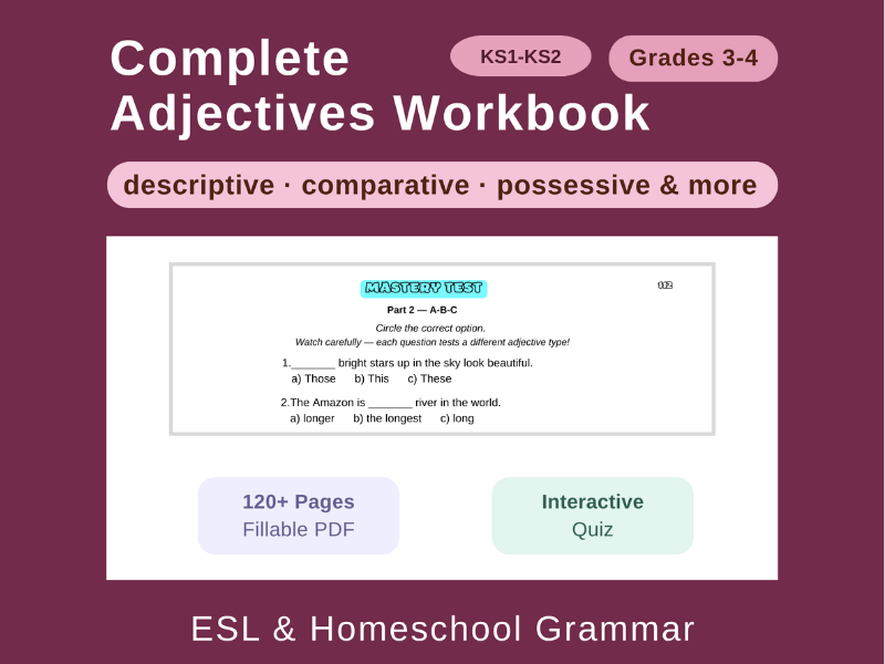Complete Adjectives: US English (K1-2)