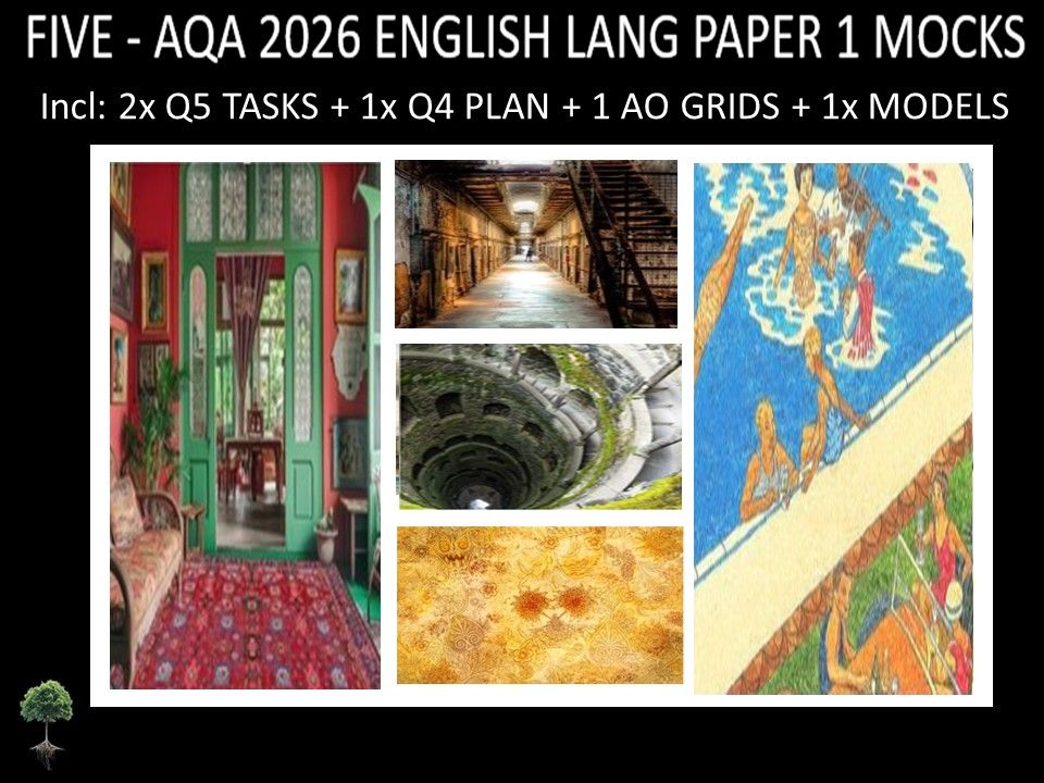 FIVE - AQA PAPER 1 | 2026 FULL MOCKS | Q5 TASKS | Q4 PLAN |AO GRIDS | MODELS