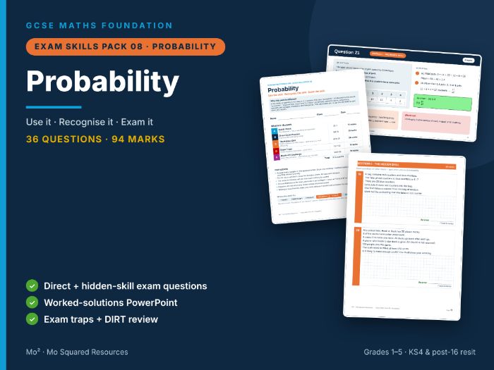 Exam Skills Pack 08: Probability – GCSE Maths Foundation