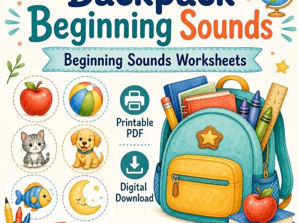 Backpack Beginning Sounds Worksheets
