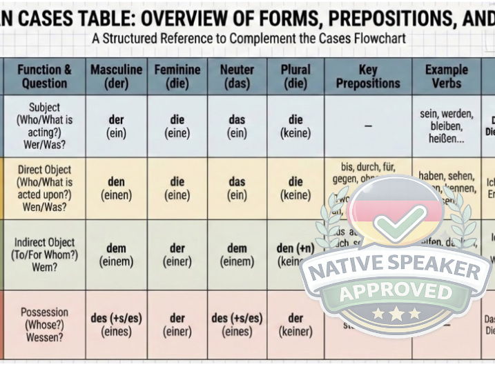 German Gender Noun Gender Rules, Endings & Patterns | KS3, KS4 GCSE 3 Sheets