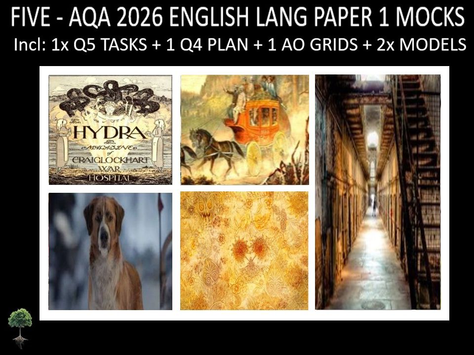 FIVE - AQA PAPER 1 | 2026 FULL MOCKS | Q5 TASKS | Q4 PLAN |AO GRIDS | MODELS