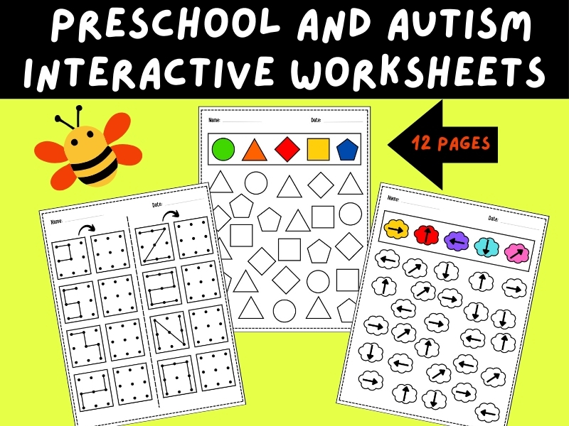 Preschool and Autism Interactive Worksheets