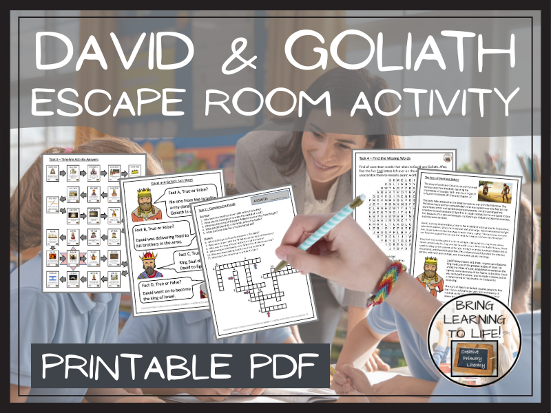 David and Goliath Story Escape Room Activity