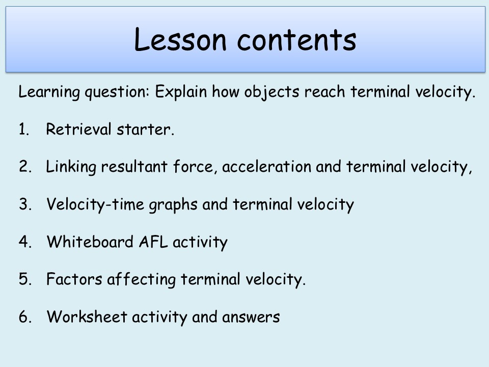 AQA (A-Level) 8.3 Terminal speed