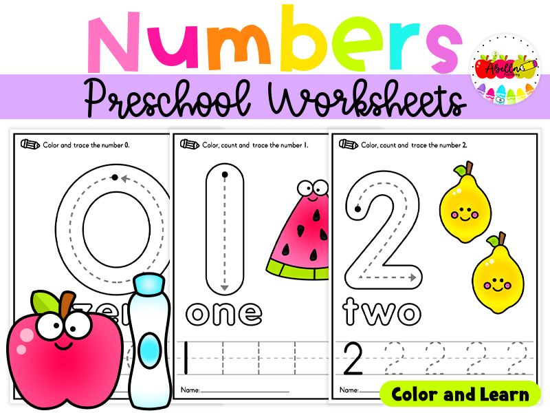 Preschool Numbers 1-10 Writing Practice | Kindergarten Morning Work Worksheets