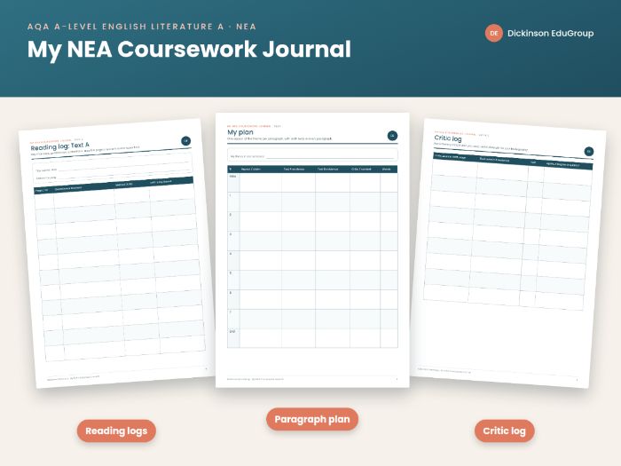 Journal Folder AQA Eng Lit NEA Student Journal | Teaching Resources