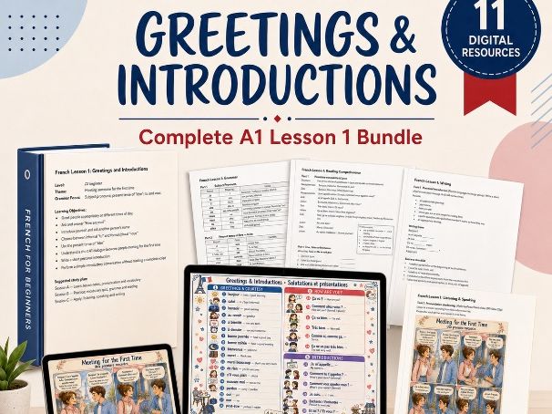 French Greetings and Introductions KS3 | Yr 7 MFL Complete Lesson Bundle