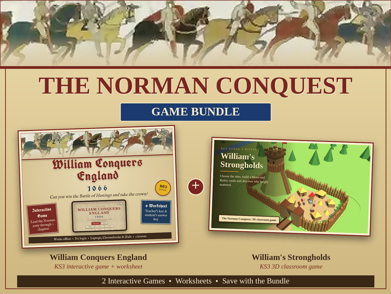 Norman Conquest & Castle Builder Bundle with interactive app and worksheets