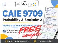 CAIE 9709 Statistics 2 Notes & Worked Solutions Free Sample Pack