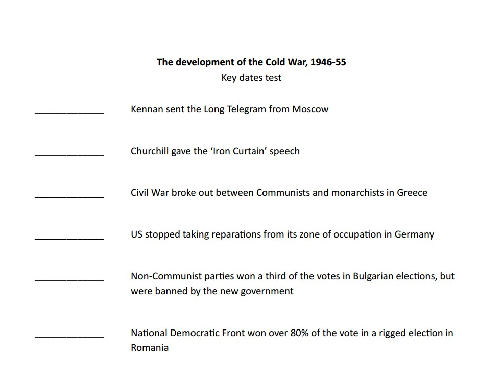 Resource pack - The Cold War (OCR A-level history Unit Y223)