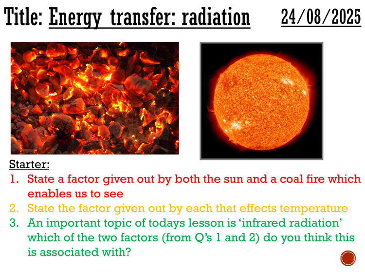 Energy transfer (radiation) - complete lesson (KS3)