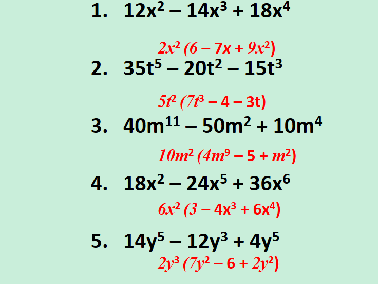 Factorise single brackets