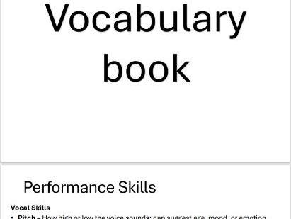 GCSE and A Level Vocab booklet