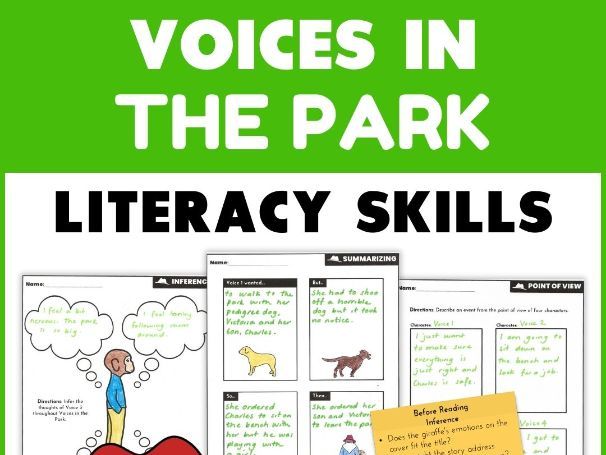 Voices in the Park Book Activities - Reading Comprehension and Literacy Skills
