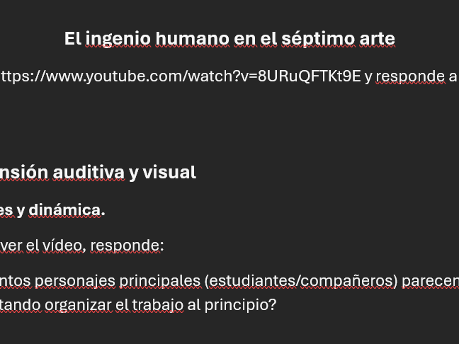 Ingenio humano, Listening comprehension - Victor Sjöström